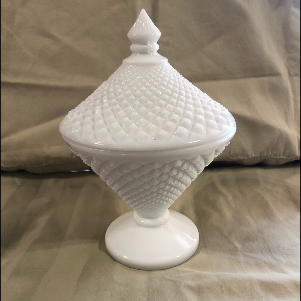 Vintage Milk Glass Candy Dish